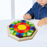 Maxbell Wooden Blocks Puzzle Brain Teaser Puzzle for Color Perception Colors Pattern