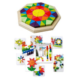 Maxbell Wooden Blocks Puzzle Brain Teaser Puzzle for Color Perception Colors Pattern