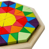 Maxbell Wooden Blocks Puzzle Brain Teaser Puzzle for Color Perception Colors Pattern