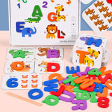 Montessori Toy Fine Motor Skills Practicing Portable Alphabet Pairing Puzzle