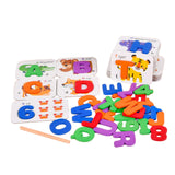 Montessori Toy Fine Motor Skills Practicing Portable Alphabet Pairing Puzzle