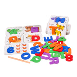 Montessori Toy Fine Motor Skills Practicing Portable Alphabet Pairing Puzzle