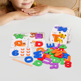 Montessori Toy Fine Motor Skills Practicing Portable Alphabet Pairing Puzzle