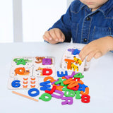 Montessori Toy Fine Motor Skills Practicing Portable Alphabet Pairing Puzzle