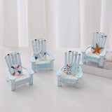 Maxbell Maxbell 2x Beach Nautical Theme Mini Chair and Chest for Living Room Home Countertop Sail