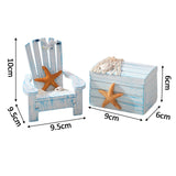 Maxbell Maxbell 2x Beach Nautical Theme Mini Chair and Chest for Living Room Home Countertop Sea Star