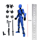 3D Printed Multi Jointed Movable Male Action Figure for Collection Role Play blue and black