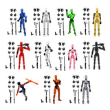 3D Printed Multi Jointed Movable Male Action Figure for Collection Role Play blue and black