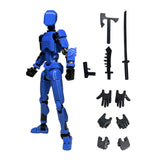 3D Printed Multi Jointed Movable Male Action Figure for Collection Role Play blue and black