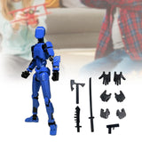 3D Printed Multi Jointed Movable Male Action Figure for Collection Role Play blue and black