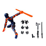 3D Printed Multi Jointed Movable Male Action Figure for Collection Role Play orange and blue