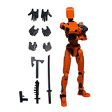 3D Printed Multi Jointed Movable Male Action Figure for Collection Role Play orange and black