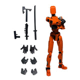 3D Printed Multi Jointed Movable Male Action Figure for Collection Role Play orange and black