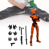 3D Printed Multi Jointed Movable Male Action Figure for Collection Role Play orange and black