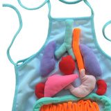 3D Organ Apron Science Children Learning Apron for School Viscera Body Parts blue