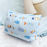 Baby Feeding Pillow Breastfeeding Cushion Baby Bottle Feeding Pillow Blue Fishes