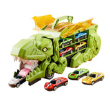 Dinosaur Transporter Truck Dinosaur Swallowing Truck for Kids Party Supplies green