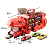 Dinosaur Transporter Truck Dinosaur Swallowing Truck for Kids Party Supplies red