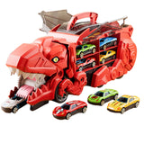 Dinosaur Transporter Truck Dinosaur Swallowing Truck for Kids Party Supplies red