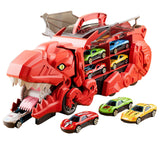 Dinosaur Transporter Truck Dinosaur Swallowing Truck for Kids Party Supplies red