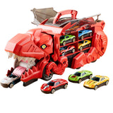 Dinosaur Transporter Truck Dinosaur Swallowing Truck for Kids Party Supplies red