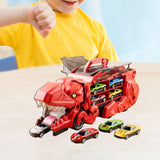 Dinosaur Transporter Truck Dinosaur Swallowing Truck for Kids Party Supplies red