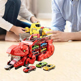 Dinosaur Transporter Truck Dinosaur Swallowing Truck for Kids Party Supplies red