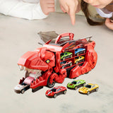 Dinosaur Transporter Truck Dinosaur Swallowing Truck for Kids Party Supplies red