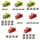 Dinosaur Transport Truck Carrier Portable Dinosaur Swallowing Truck for Kids green with 2 car