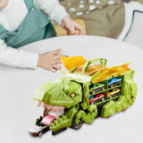 Dinosaur Transport Truck Carrier Portable Dinosaur Swallowing Truck for Kids green with 2 car