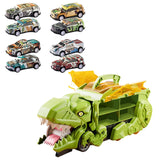 Dinosaur Transport Truck Carrier Portable Dinosaur Swallowing Truck for Kids green with 8 car