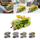 Dinosaur Transport Truck Carrier Portable Dinosaur Swallowing Truck for Kids green with 8 car