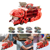 Dinosaur Transport Truck Carrier Portable Dinosaur Swallowing Truck for Kids red with 8 car