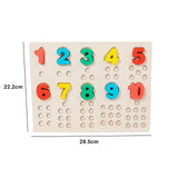 Wooden Peg Board Game Sorter Game Clip Bead Game for Girls and Boys Children