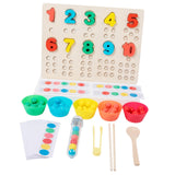 Wooden Peg Board Game Sorter Game Clip Bead Game for Girls and Boys Children