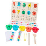 Wooden Peg Board Game Sorter Game Clip Bead Game for Girls and Boys Children