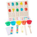 Wooden Peg Board Game Sorter Game Clip Bead Game for Girls and Boys Children