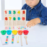 Wooden Peg Board Game Sorter Game Clip Bead Game for Girls and Boys Children