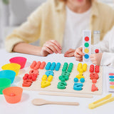 Wooden Peg Board Game Sorter Game Clip Bead Game for Girls and Boys Children