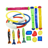 18Pcs Diving Pool Toys Diving Rings Sticks Swimming Pool Toys for Boys Girls