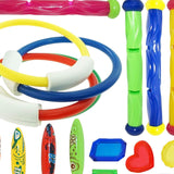 18Pcs Diving Pool Toys Diving Rings Sticks Swimming Pool Toys for Boys Girls