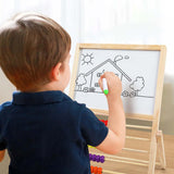 Writing Drawing Board Double Sided Easel with Counting Frame for Early Math