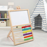 Writing Drawing Board Double Sided Easel with Counting Frame for Early Math