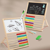 Writing Drawing Board Double Sided Easel with Counting Frame for Early Math