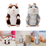 Talking Hamster Electronic Hamster Mouse Toy for Toddlers Kids Birthday Gift dark brown