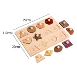 Wooden Shape Peg Puzzle Activity Fine Motor Skill for Toddlers Baby Children geometry