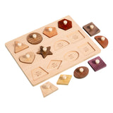 Wooden Shape Peg Puzzle Activity Fine Motor Skill for Toddlers Baby Children geometry