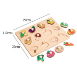 Wooden Shape Peg Puzzle Activity Fine Motor Skill for Toddlers Baby Children vegetable