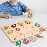 Wooden Shape Peg Puzzle Activity Fine Motor Skill for Toddlers Baby Children vegetable