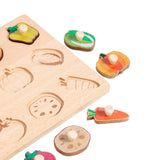 Wooden Shape Peg Puzzle Activity Fine Motor Skill for Toddlers Baby Children vegetable